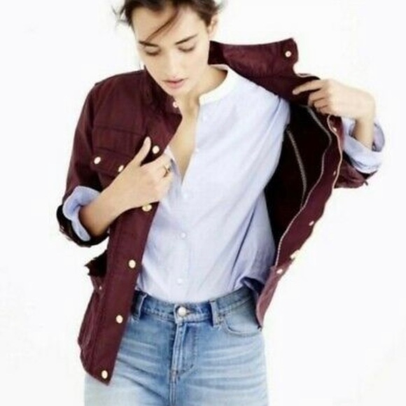 J Crew Downtown Field Jacket - medium burgundy - Picture 3 of 5